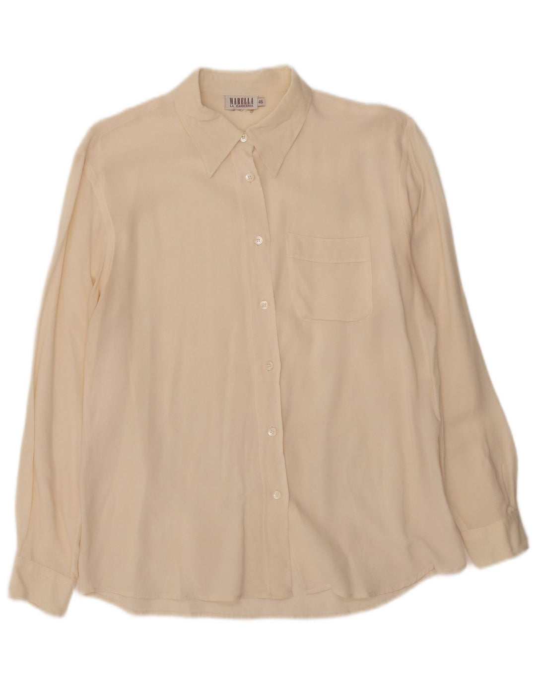 Marella Chemise Femme IT 46 Large Beige Soie
