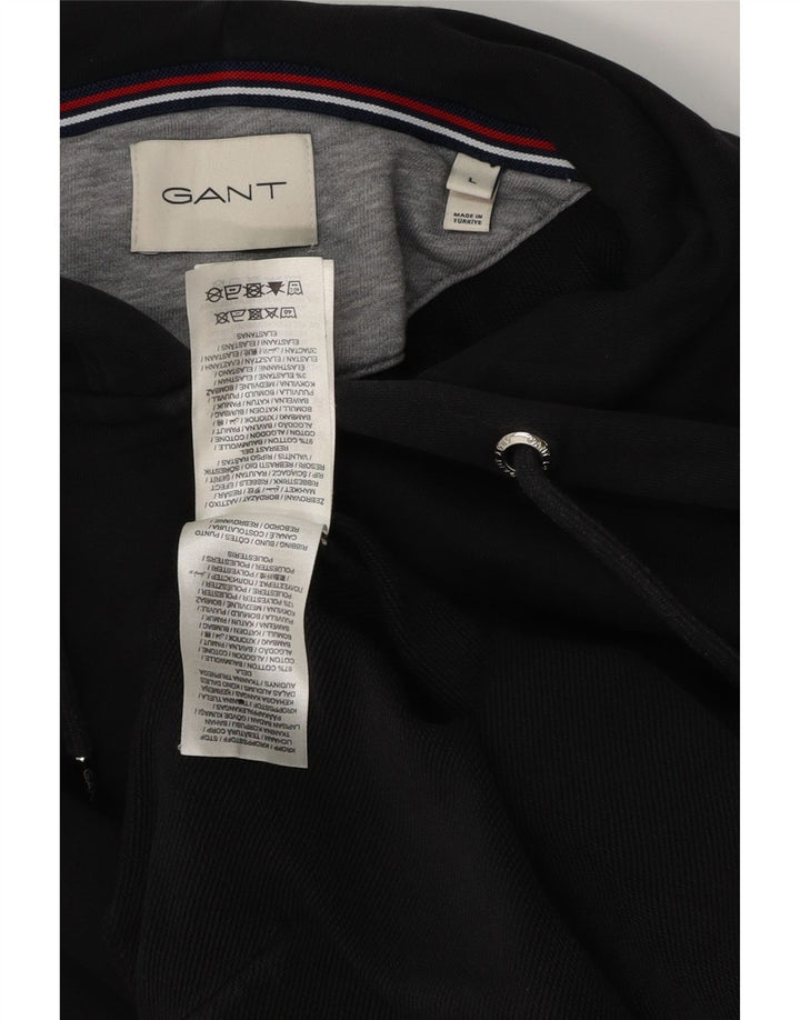 GANT Pull à capuche zippé pour hommes, grand coton noir