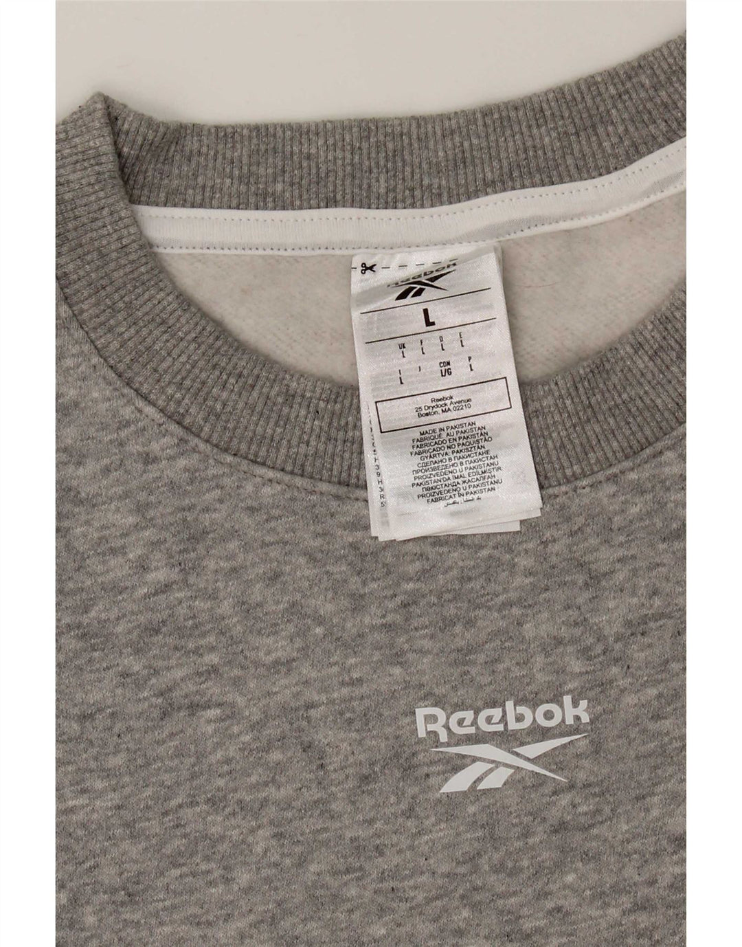 Reebok Sweat-shirt pour femme UK 16 Large Gris Coton