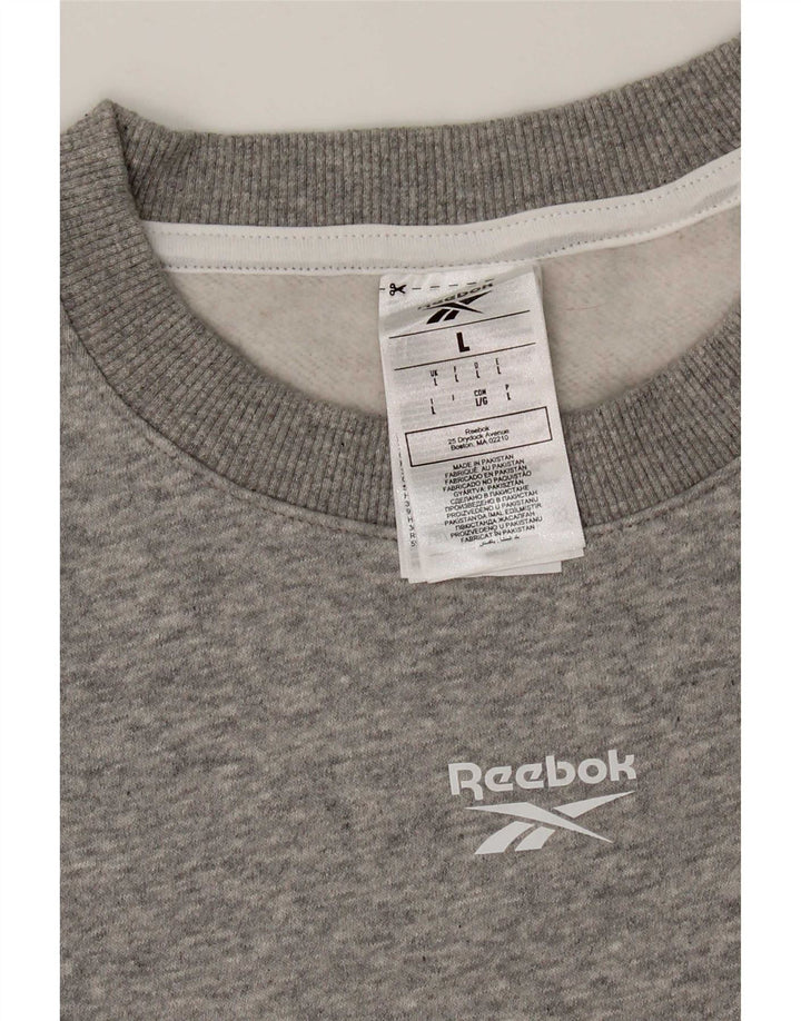 Reebok Sweat-shirt pour femme UK 16 Large Gris Coton