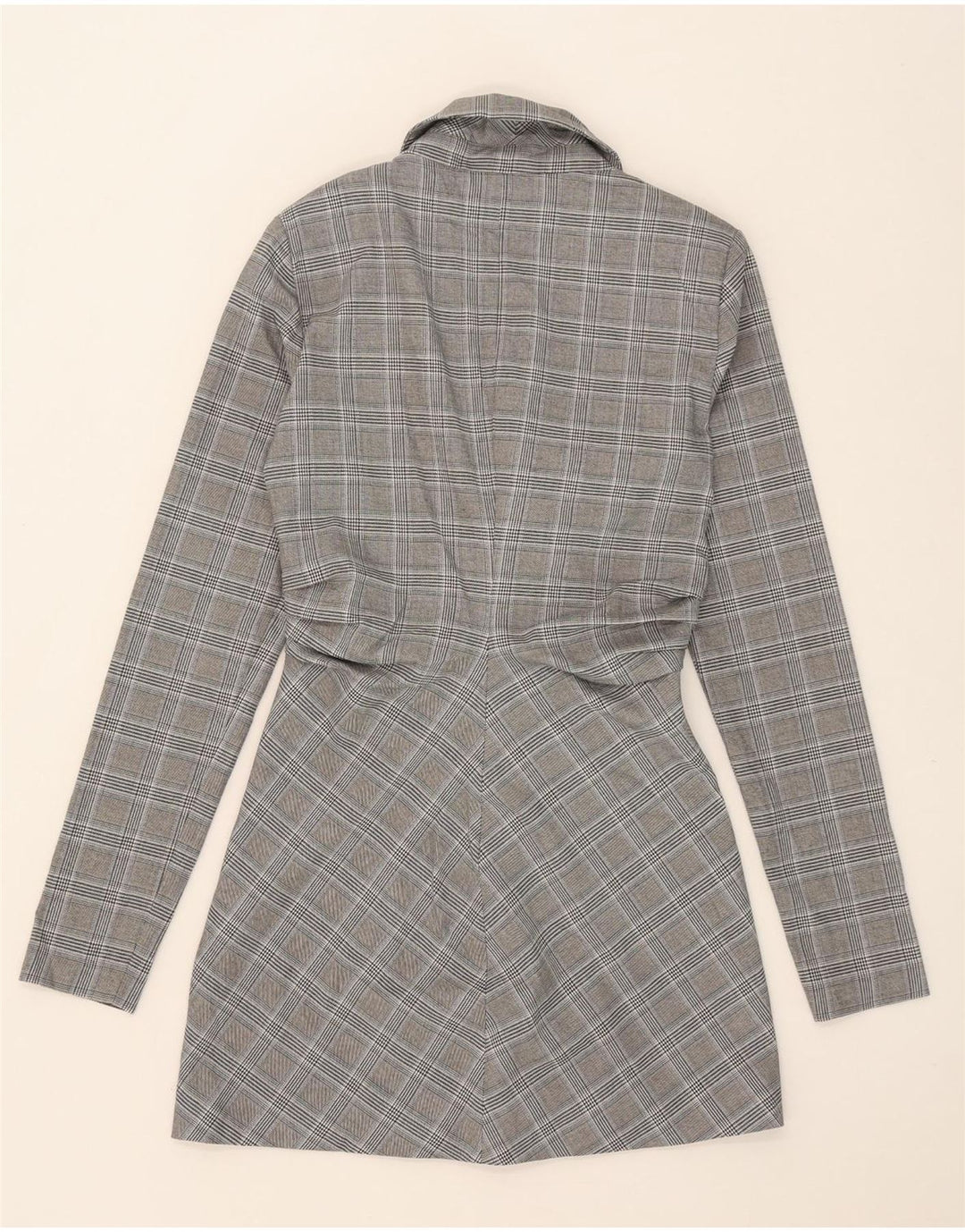 ZARA Manteau croisé pour femme UK 6 XS Gris pied-de-poule
