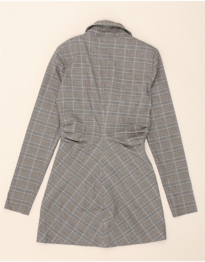 ZARA Manteau croisé pour femme UK 6 XS Gris pied-de-poule