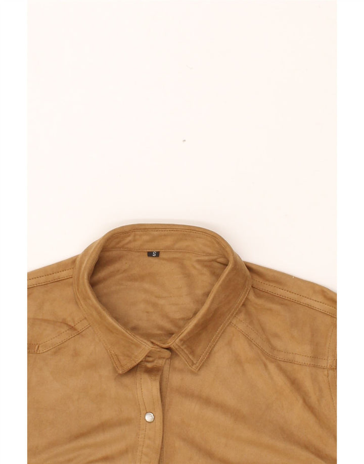 VINTAGE Womens Shirt UK 10 Small Beige Vintage Vintage and Second-Hand Vintage from Messina Hembry 