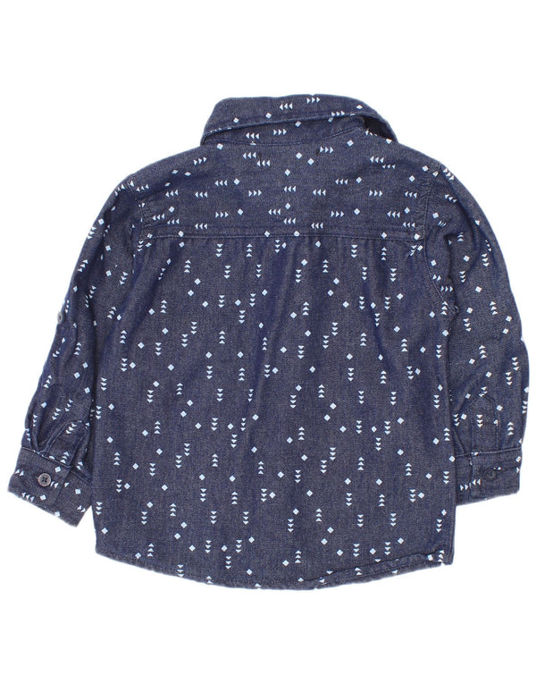 Dkny Chemise bébé garçon 12-18 mois Coton à pois bleu marine