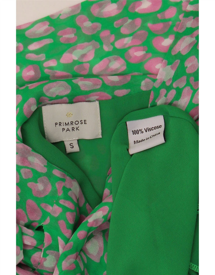 VINTAGE Jupe portefeuille femme petite W33 Viscose mouchetée verte