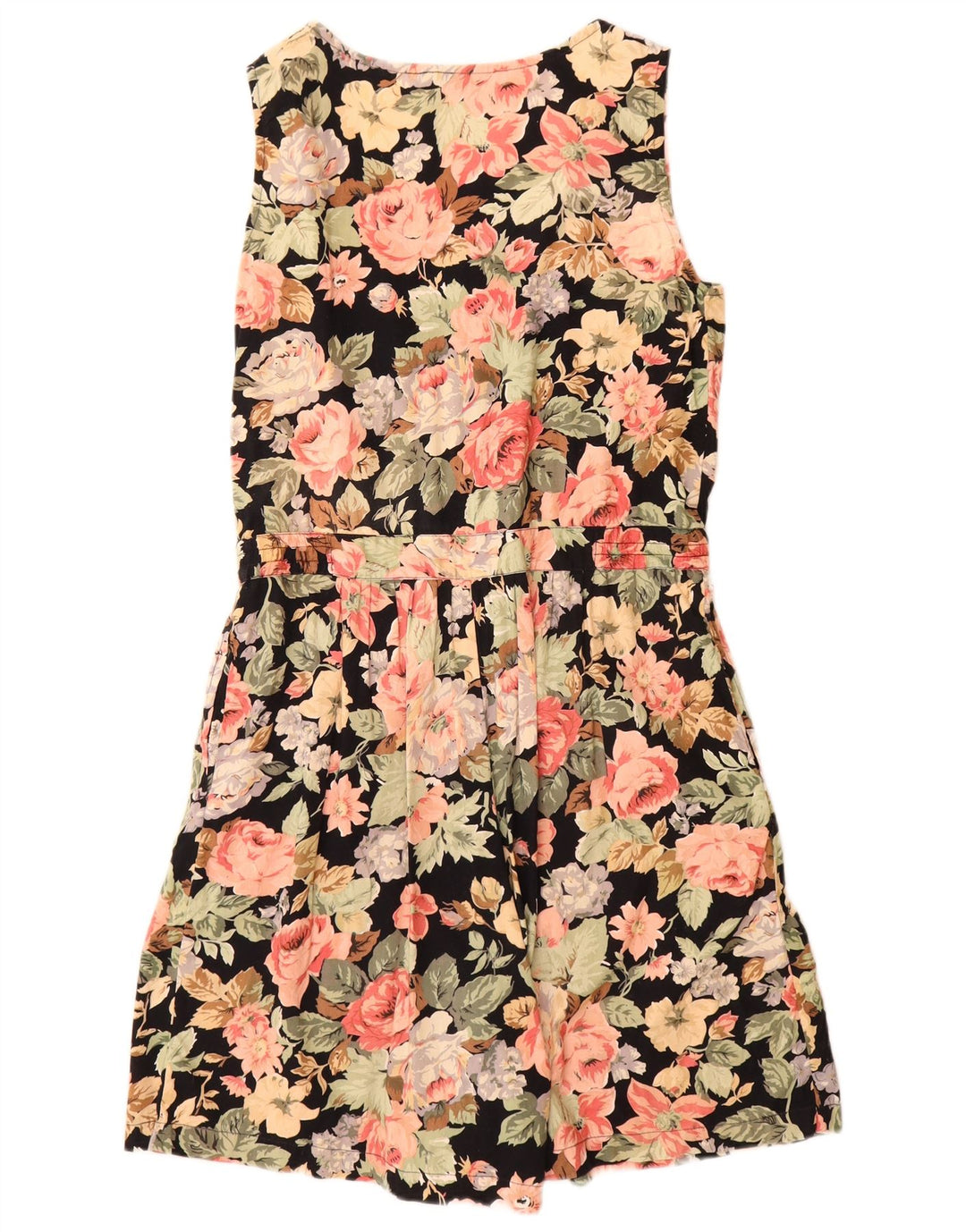 Combishort sans manches femme vintage IT 42 Medium Black Floral
