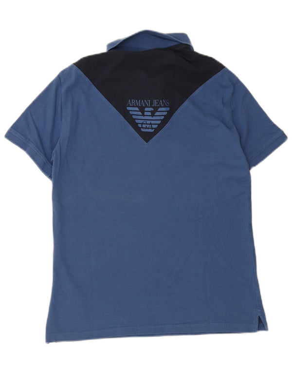 Armani Jeans Polo Graphique Homme XL Bleu Colorblock Coton