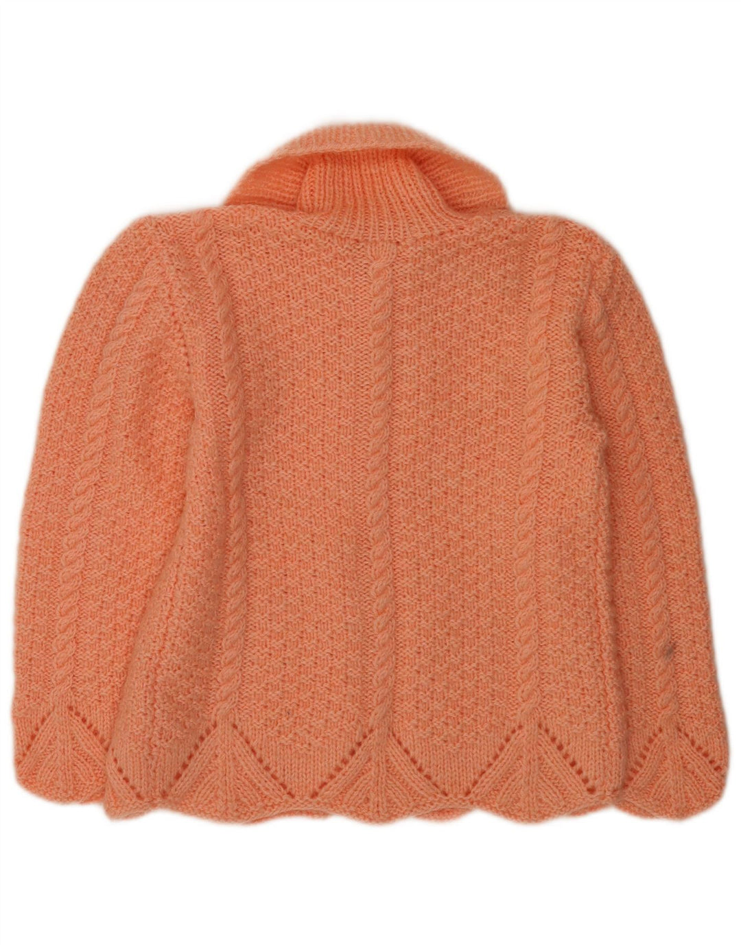 vintage Femme Cardigan Pull UK 14 Orange Moyen