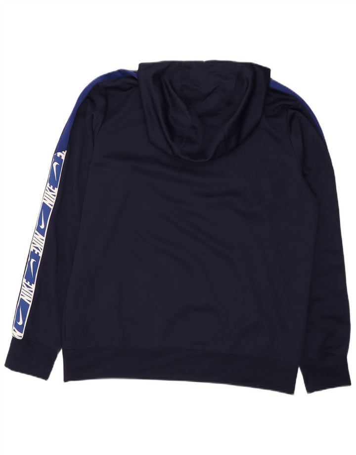 Nike Pull à capuche graphique pour homme en polyester color block Bleu marine Taille L