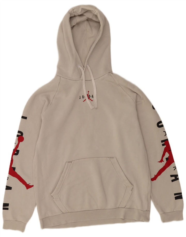 JORDAN Pull à capuche graphique pour homme en coton blanc moyen
