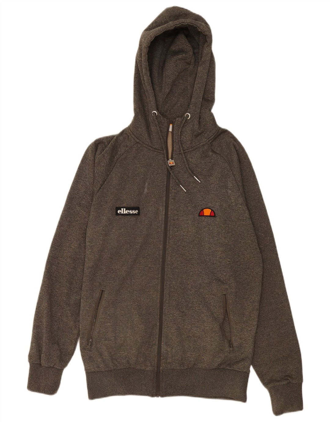 Ellesse Pull à capuche zippé graphique pour homme Kaki moyen Polyester