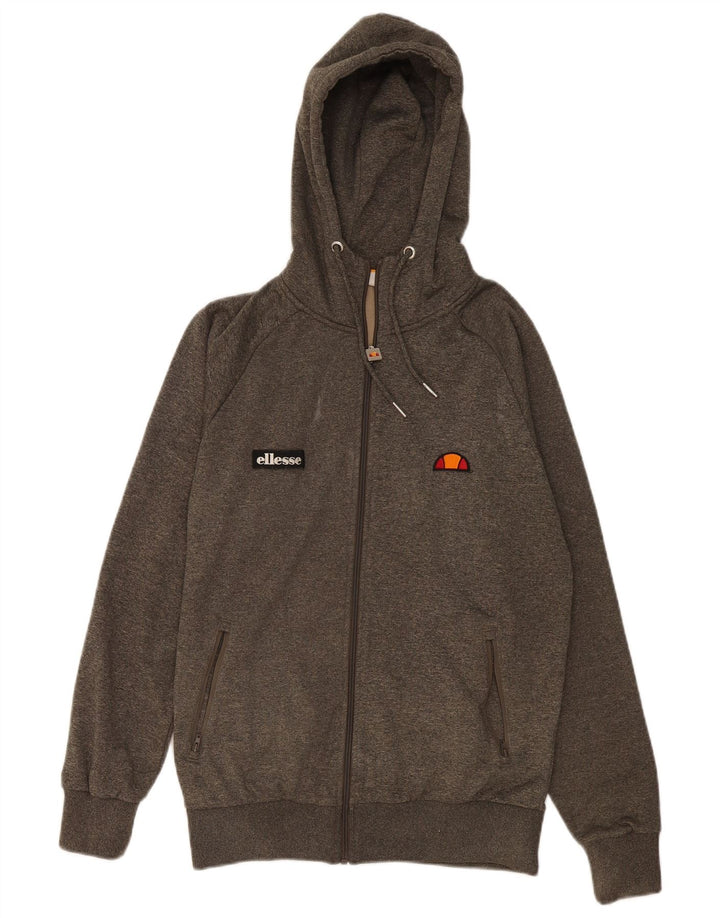 Ellesse Pull à capuche zippé graphique pour homme Kaki moyen Polyester
