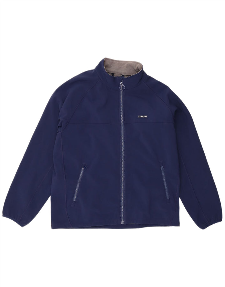 Lands End Veste de survêtement pour homme en polyester bleu marine Taille L