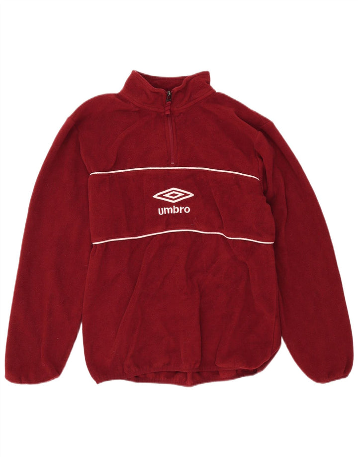 UMBRO Pull Polaire Graphique à Col Zippé Homme Marron Moyen Polyester