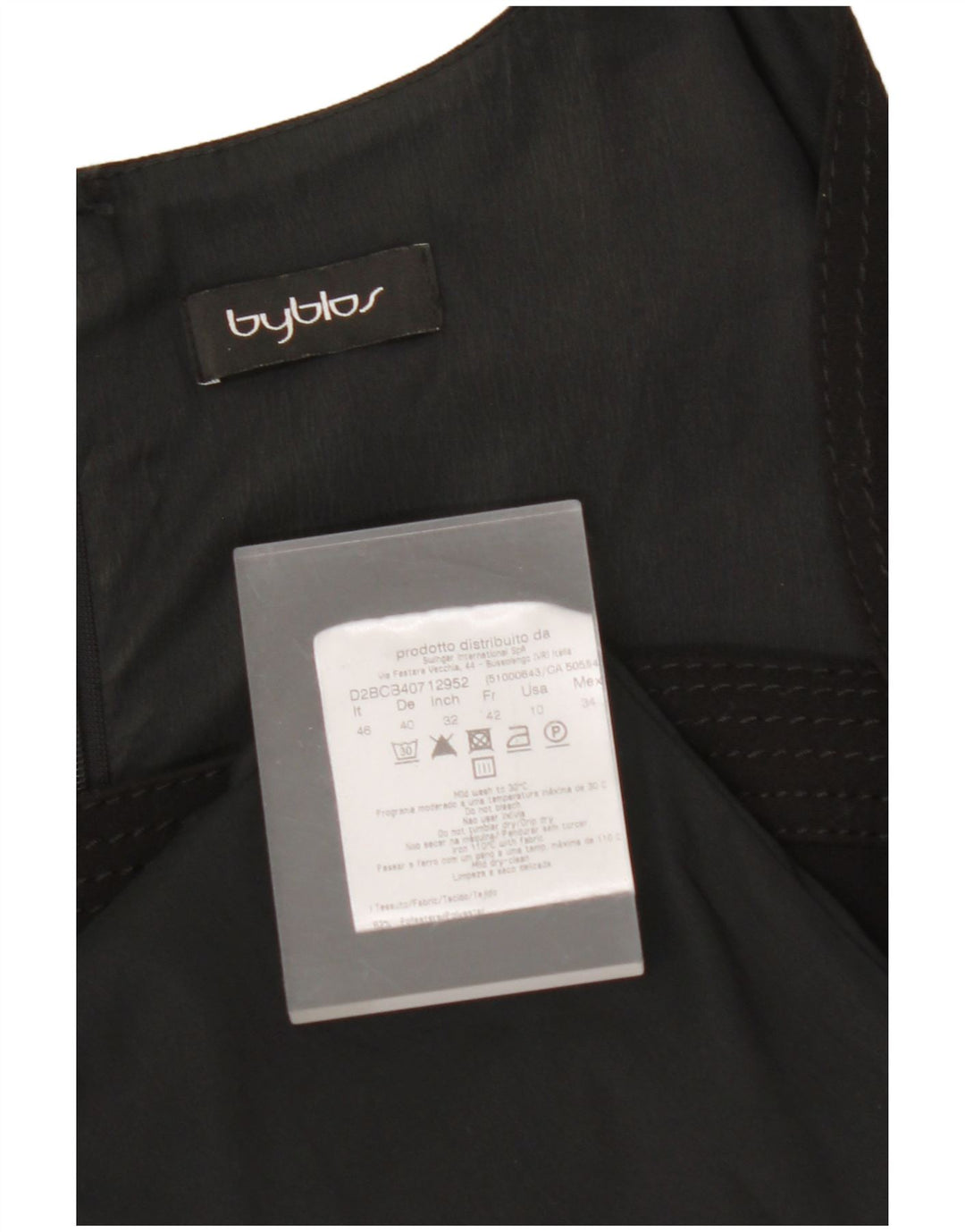 BYBLOS Femme Robe Fourreau IT 46 Grand Noir Polyester