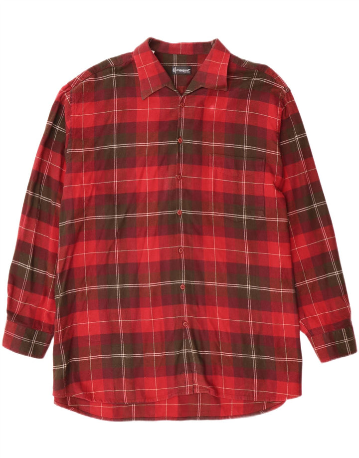 Walbusch Chemise en flanelle pour homme Taille 45/46 XL Rouge à carreaux en coton classique