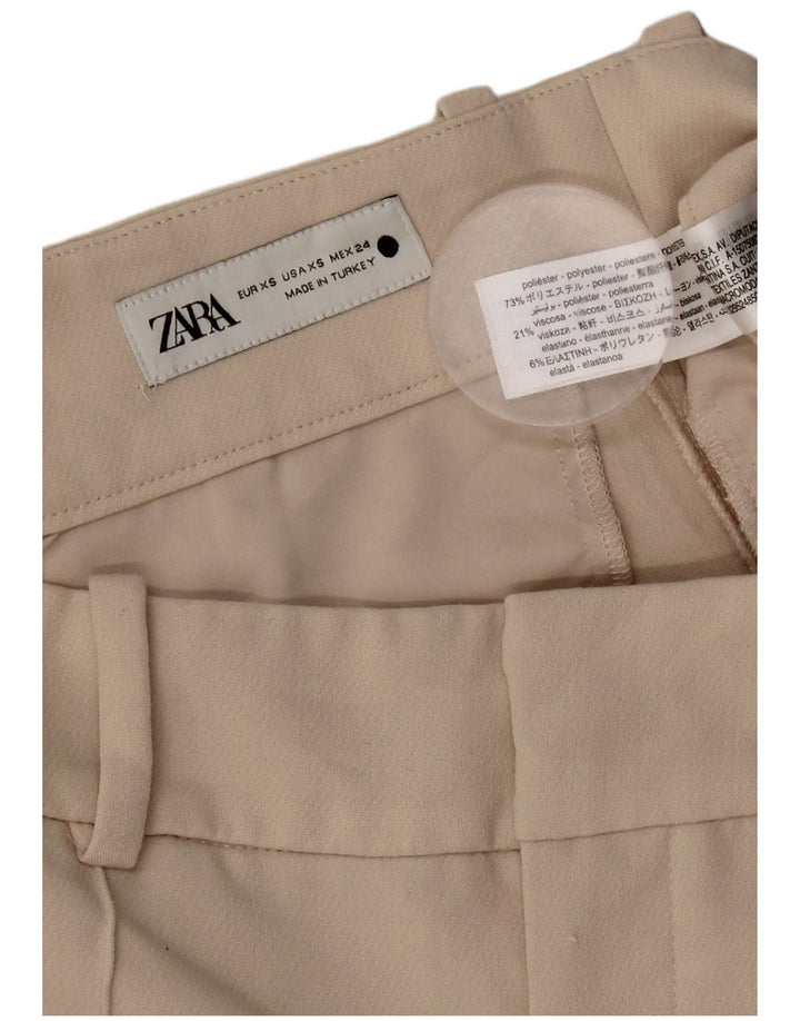 Zara Femme Pantalon Chino Slim Fit XS Beige Polyester