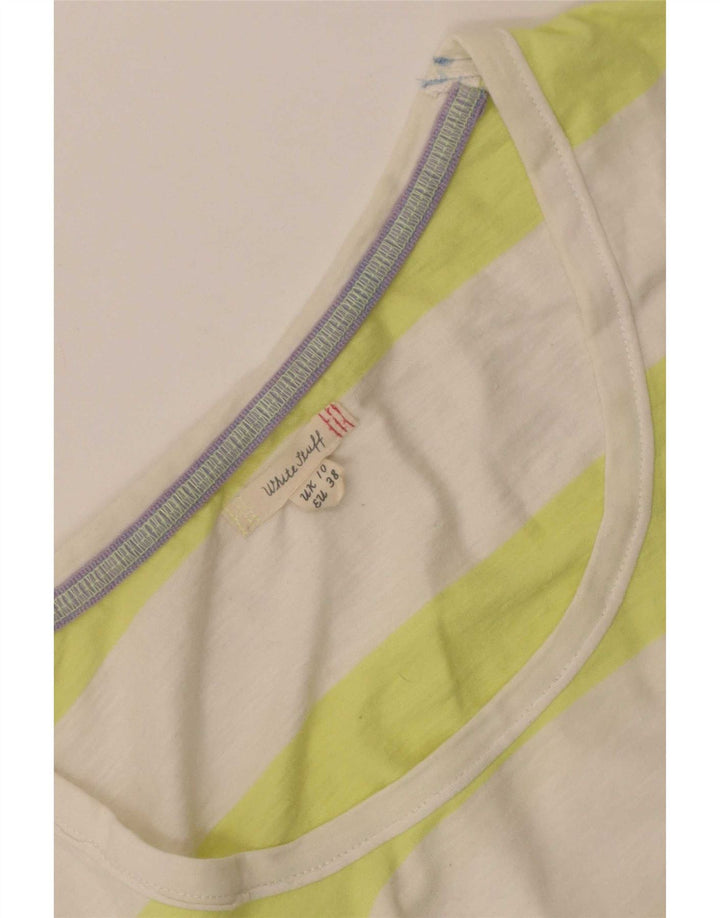 White Stuff T-Shirt Femme UK 10 Petit Rayé Multicolore