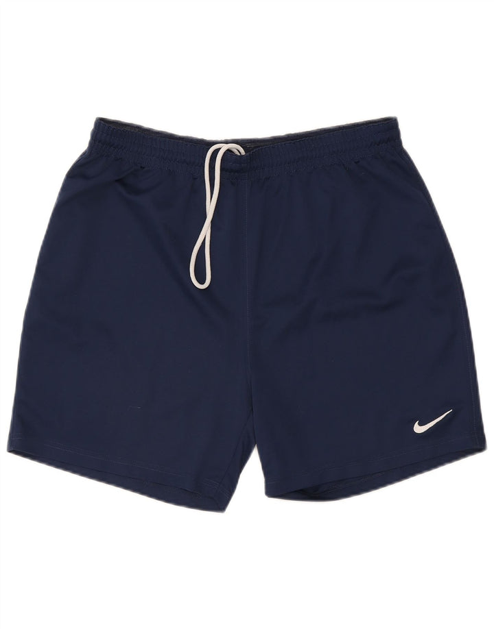 NIKE Mens Sport Shorts  Large  Navy Blue Polyester