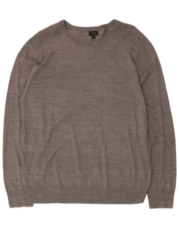 J. Crew Pull col bateau pour homme XL en coton moucheté gris