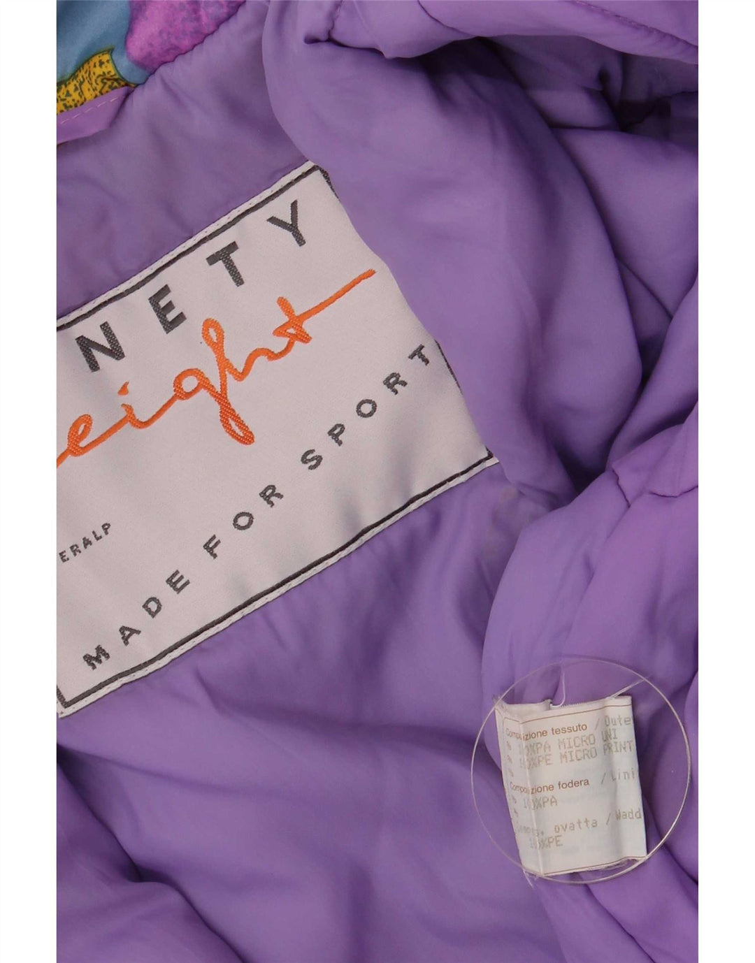 Ninety Eight Combinaison de ski pour femme UK 14 Medium Violet Colourblock Retro