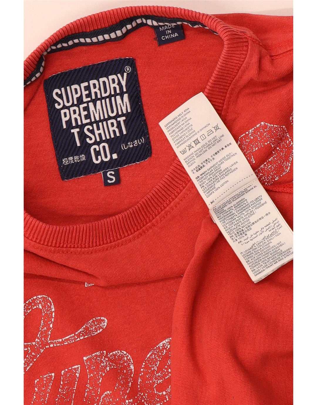 Superdry T-Shirt Graphique Homme Petit Rouge Coton