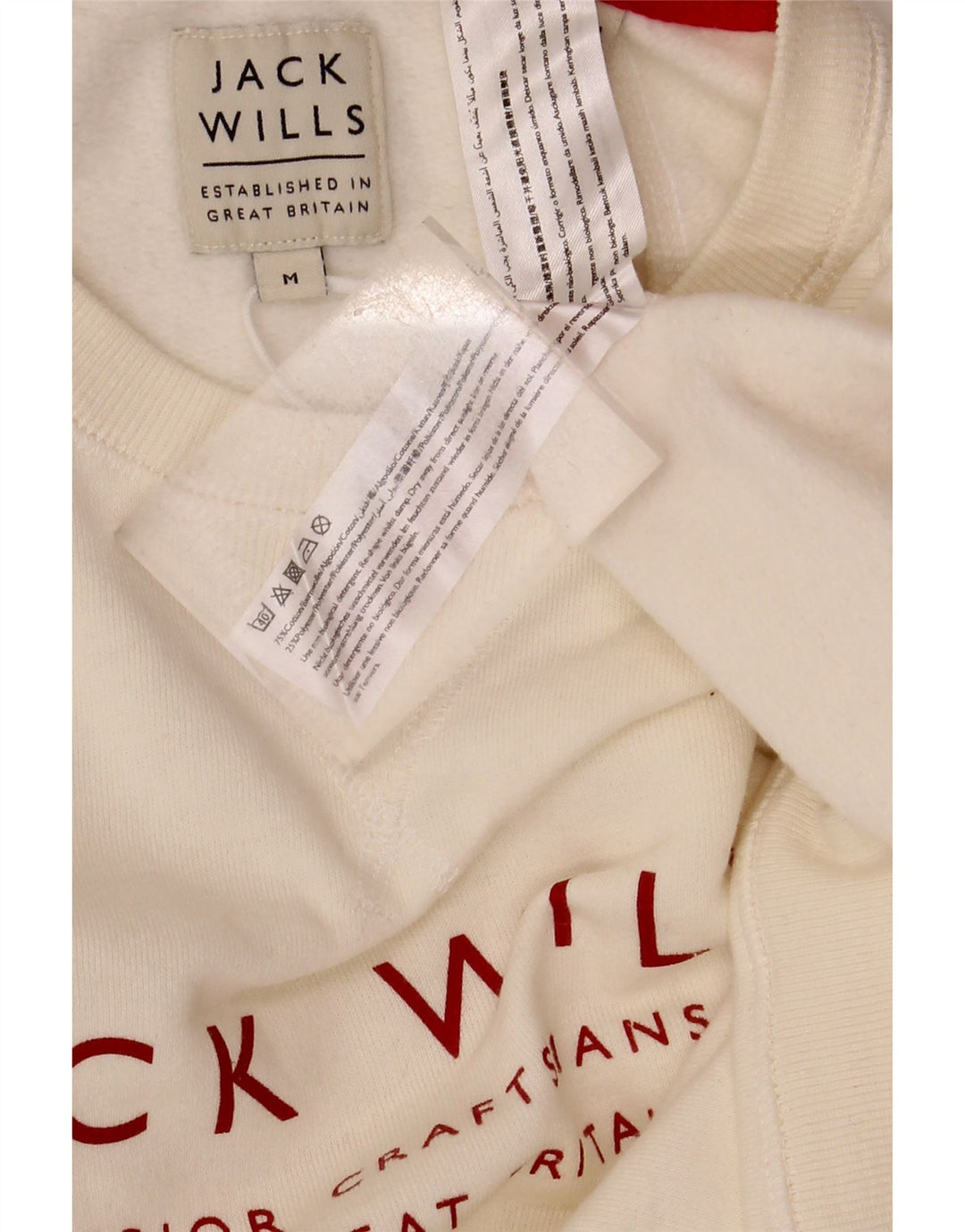 Jack Wills Sweat-shirt graphique pour homme en coton blanc cassé moyen