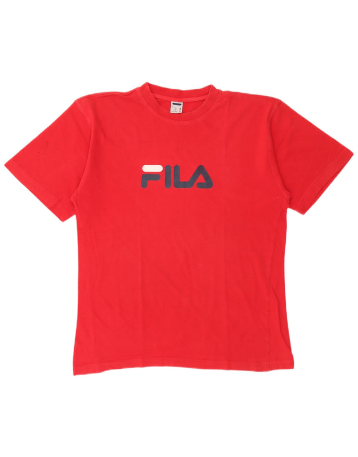 Fila T-Shirt Graphique Homme Top IT 50 Rouge Moyen Coton