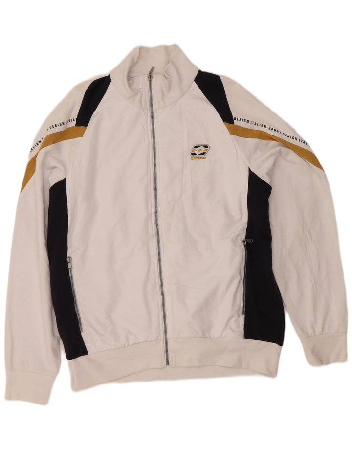 Lotto Veste de survêtement graphique pour homme XL Blanc Colorblock Polyester