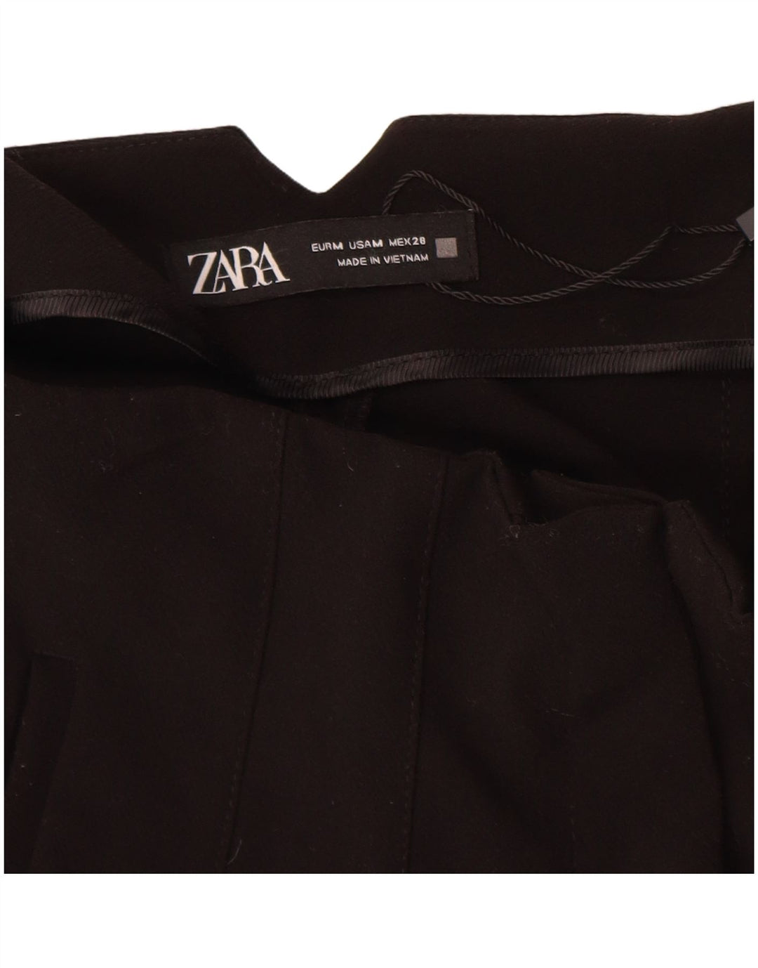 Zara Pantalon Chino Fuselé Femme Moyen W28 L27 Noir Polyester