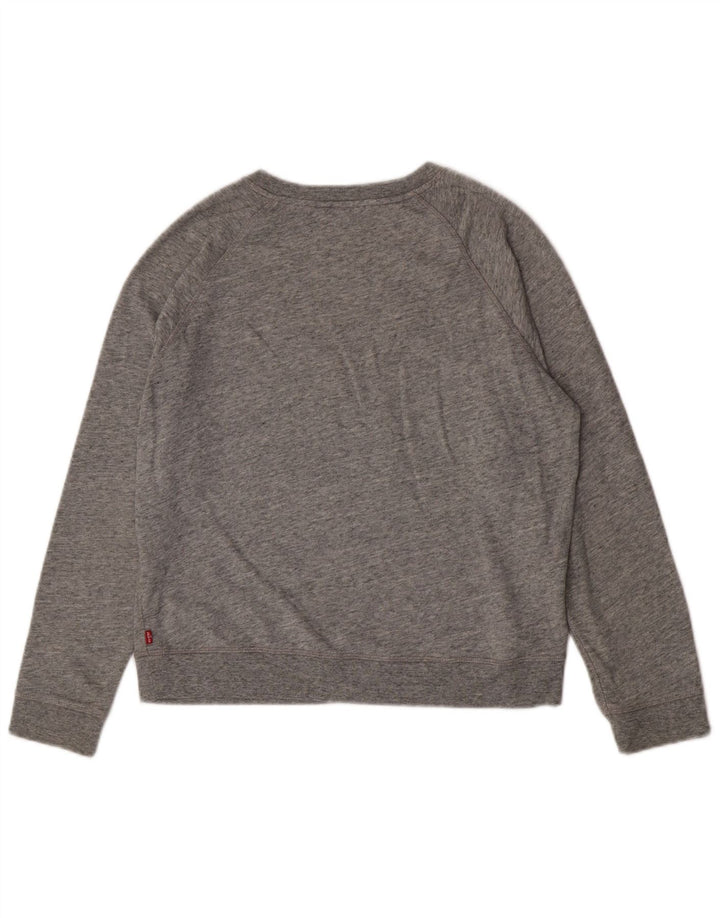 Levi's Sweat-Shirt Graphique Femme UK 16 Large Gris Coton