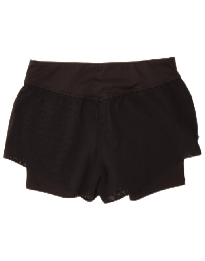 Reebok Short de sport graphique pour femme UK 12/14 Noir moyen Polyester