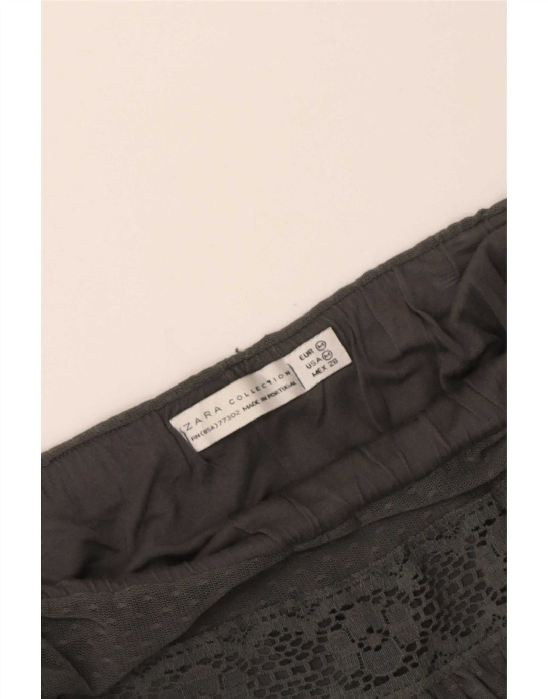 Zara Femme Jupe Plissée Moyen W28 Gris Rayé