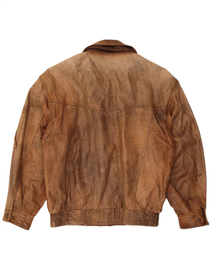 Trapper Veste en cuir pour homme IT 46 Small Marron