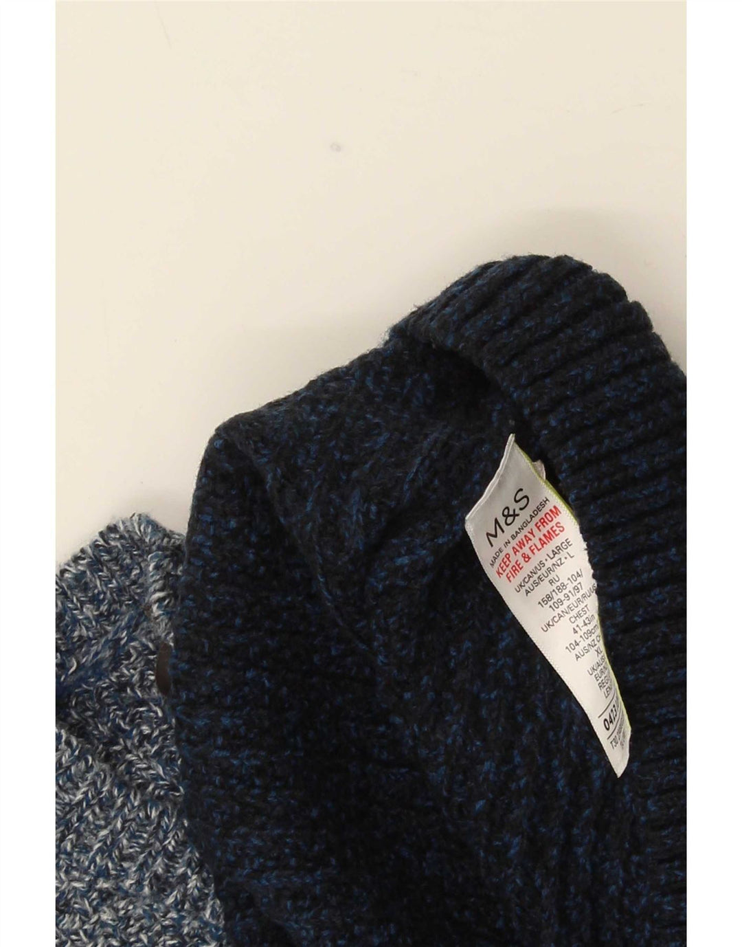 Marks & Spencer Pull à col rond pour homme Large multicolore moucheté