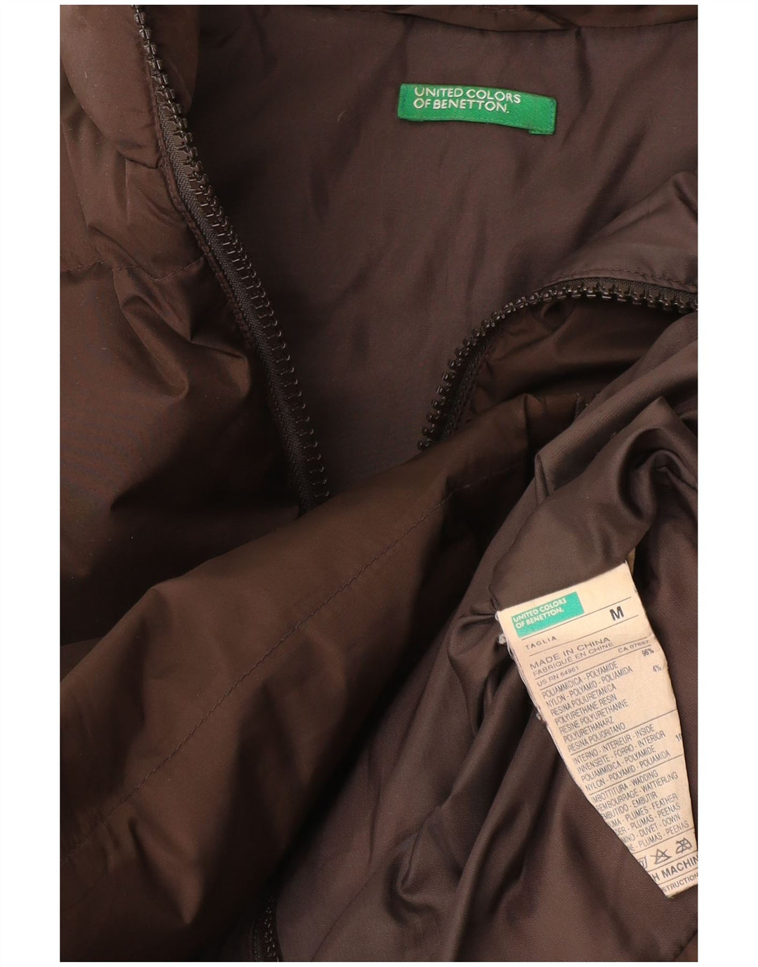 Benetton Veste Rembourrée Homme UK 38 Marron Moyen Polyamide
