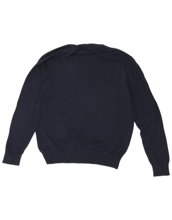Marks & Spencer Pull col V pour homme en coton bleu marine Taille L