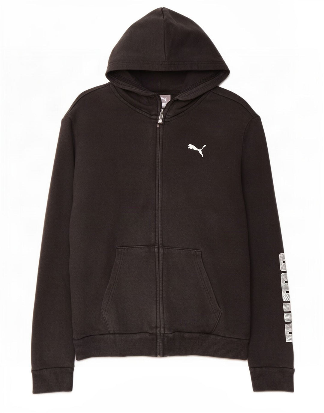 Puma Pull à capuche graphique zippé pour femme UK 14 Noir moyen