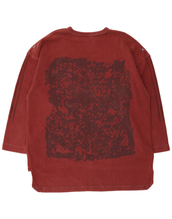 Adidas Pull long surdimensionné pour femme UK 16 Grand Bordeaux