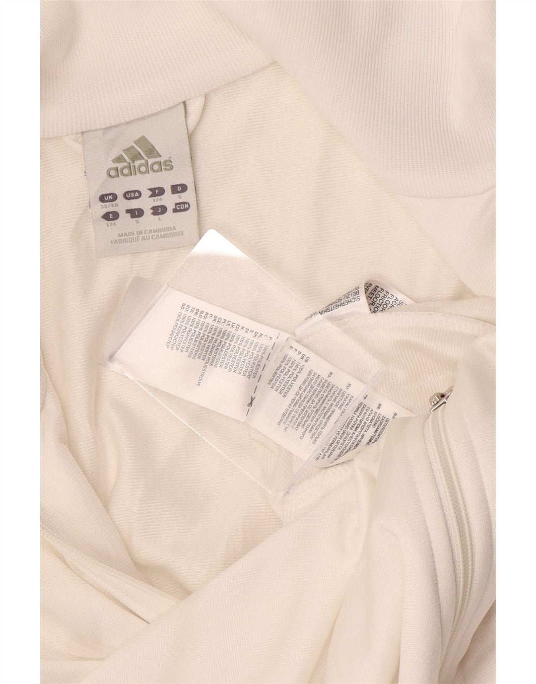 Adidas Veste de survêtement pour homme UK 38/40 Medium Blanc Polyester Sports