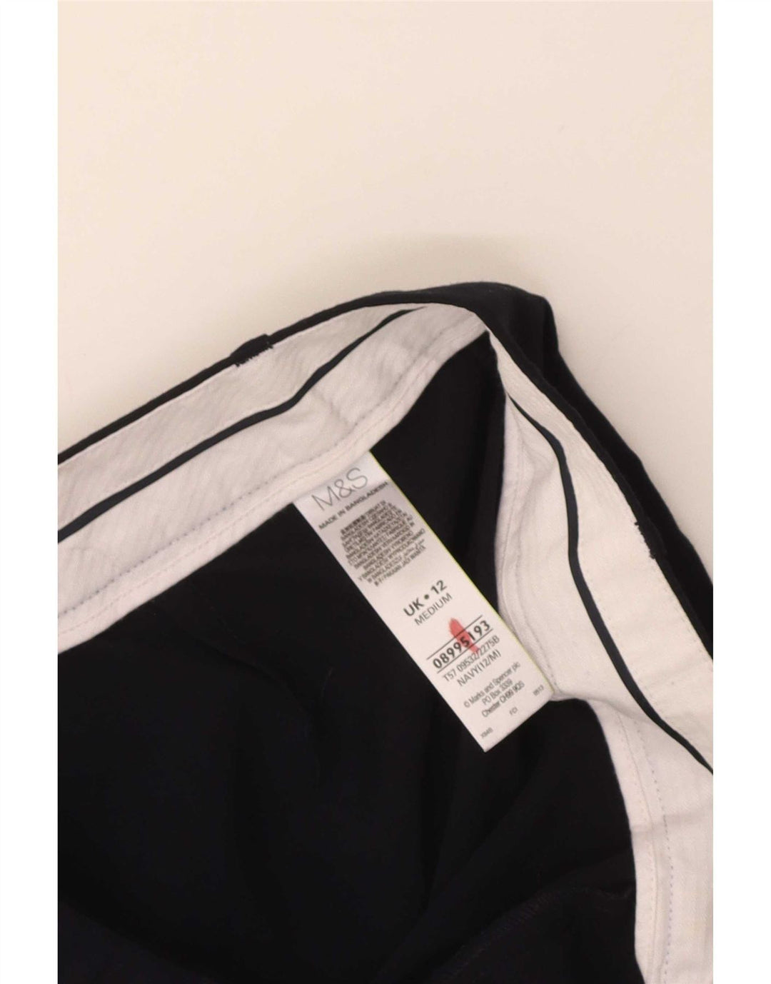 Marks & Spencer Pantalon décontracté pour femme UK 12 Medium W32 L29 Bleu marine