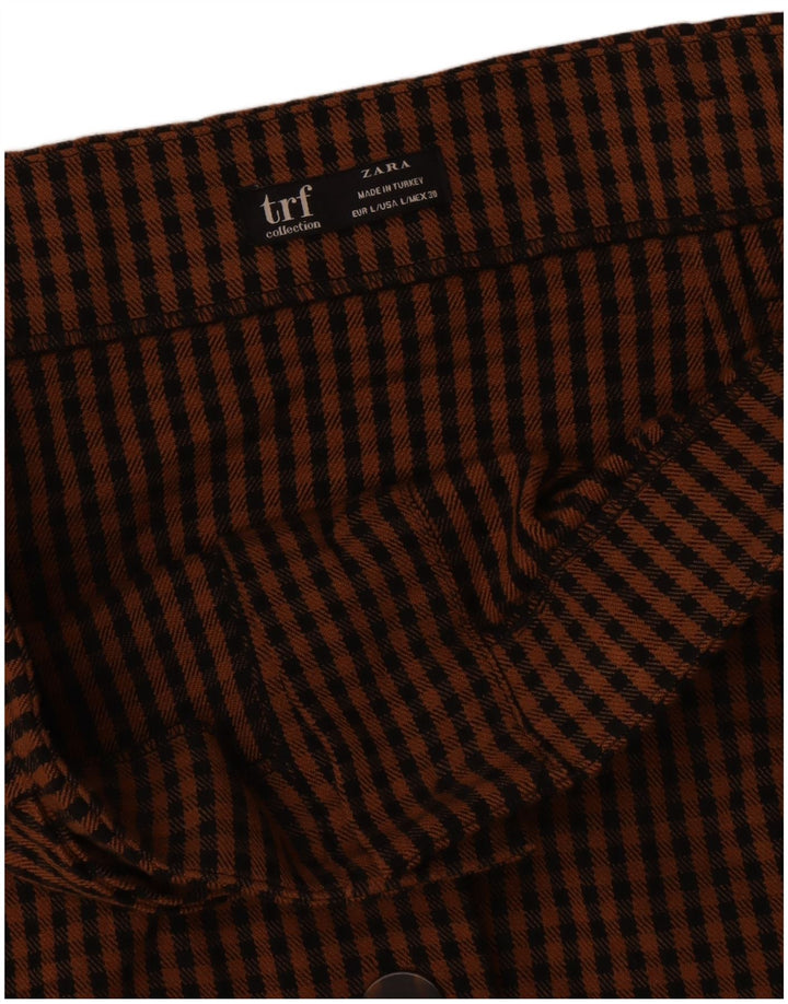 Zara Femme Trafaluc Mini Jupe Large W32 Vichy Marron