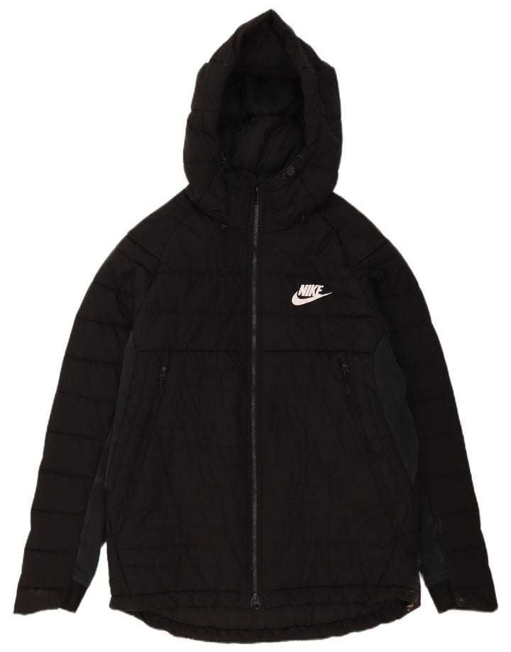 Nike Veste matelassée à capuche pour homme UK 40 Large Noir Polyester