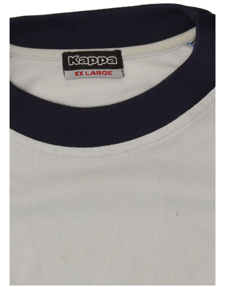 Kappa T-Shirt Homme Top 2XL Gris Colorblock Polyester