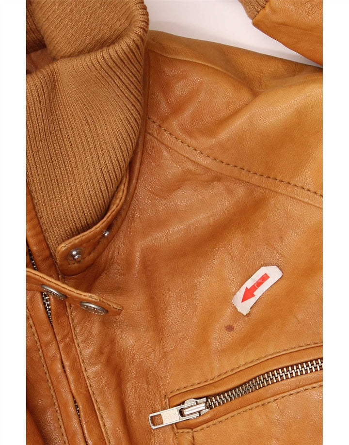 Massimo Rebecchi Veste en cuir bomber pour femme IT 44 Marron moyen
