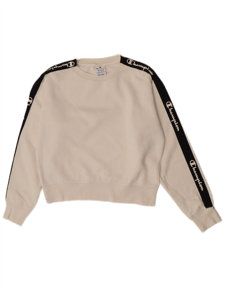 Champion Sweat-shirt court graphique pour femme UK 14 Medium Off White