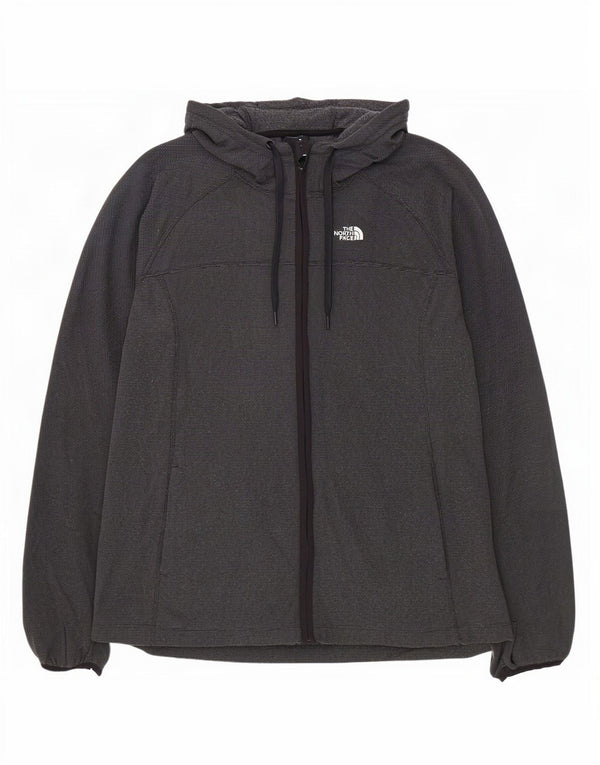 The North Face Pull à capuche zippé en polaire pour femme UK 18 XL Gris à fines rayures