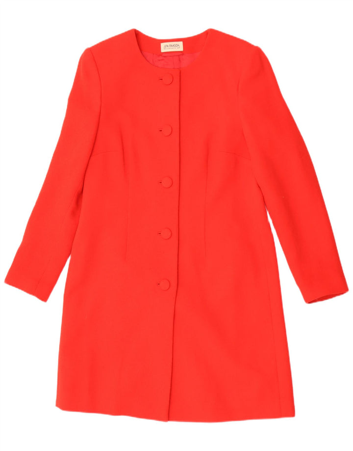 Uta Raasch Manteau Femme UK 12 Laine Rouge Moyen