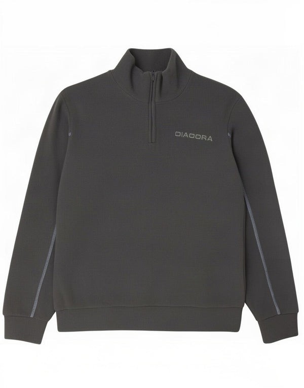 Diadora Pull Polaire Col Zippé Homme Gris Moyen Polyester
