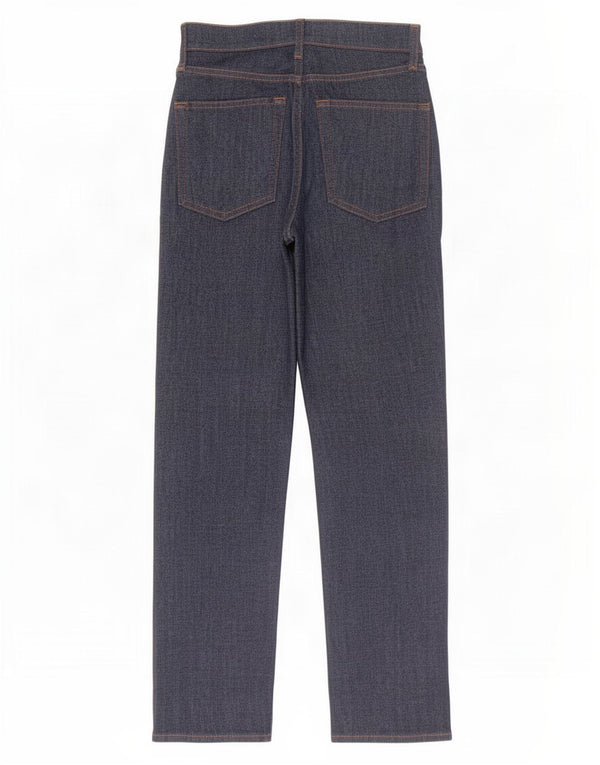 Zara Jean droit taille haute pour femme EU 36 XS W26 L27 Bleu marine Coton